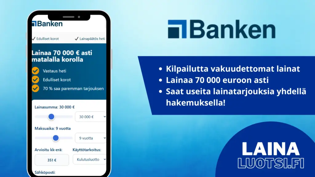 Banken kokemuksia ja arvostelu Lainaluotsi.fissä.