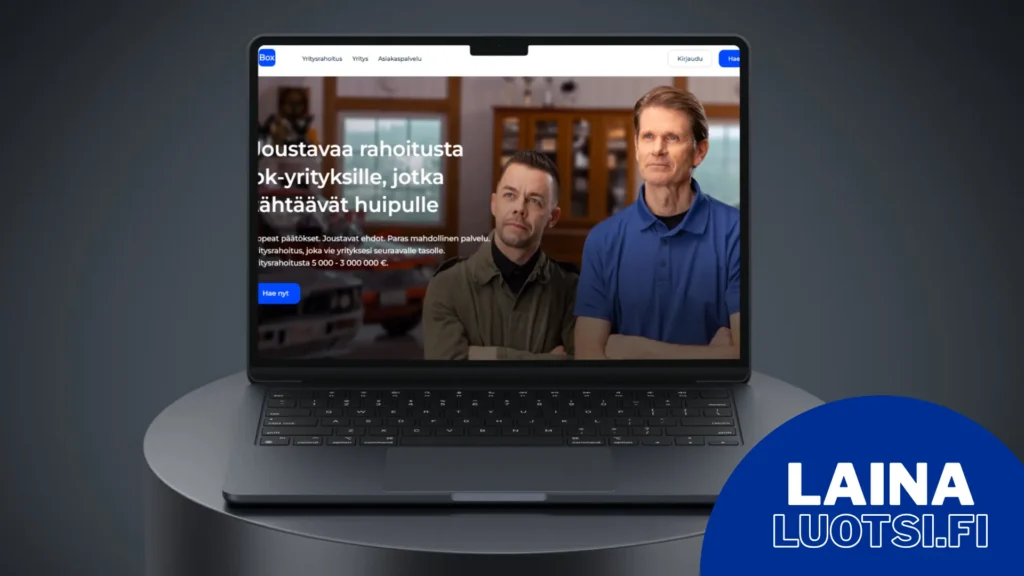 Capitalbox palvelun etusivu tietokoneen näytöllä.
