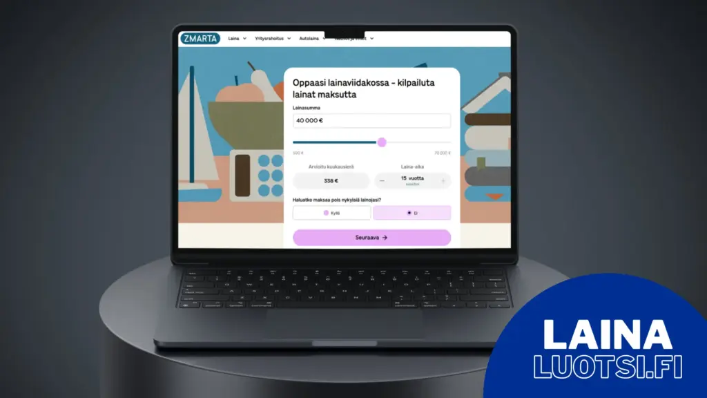 Zmarta lainahakemus tietokoneella.