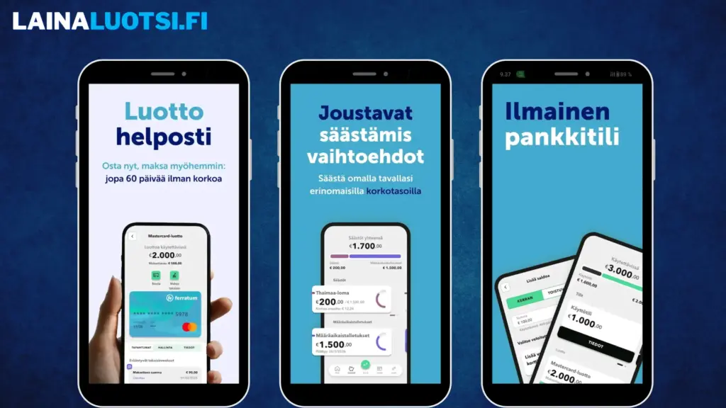 Ferratum mobiilisovellus kolmena kuvana.